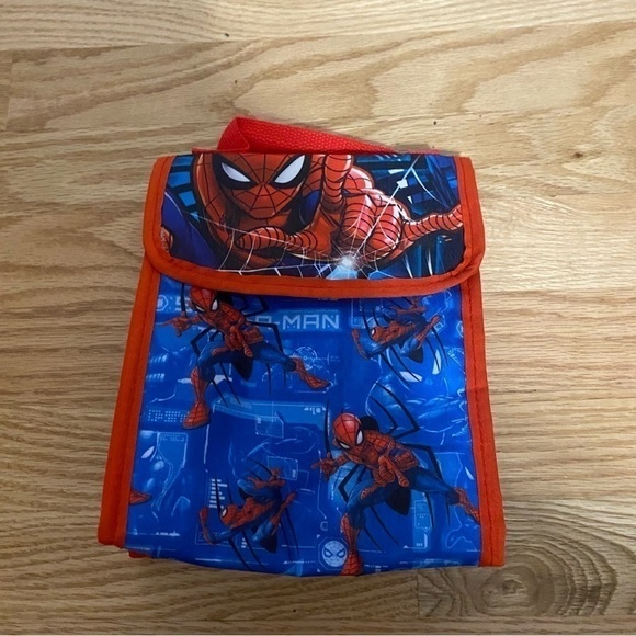Spider-Man Lunch Can Package Tote Box Bag Blue Red - Picture 2 of 4
